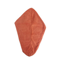 Hair-drying cap towel, orange folded hood design
