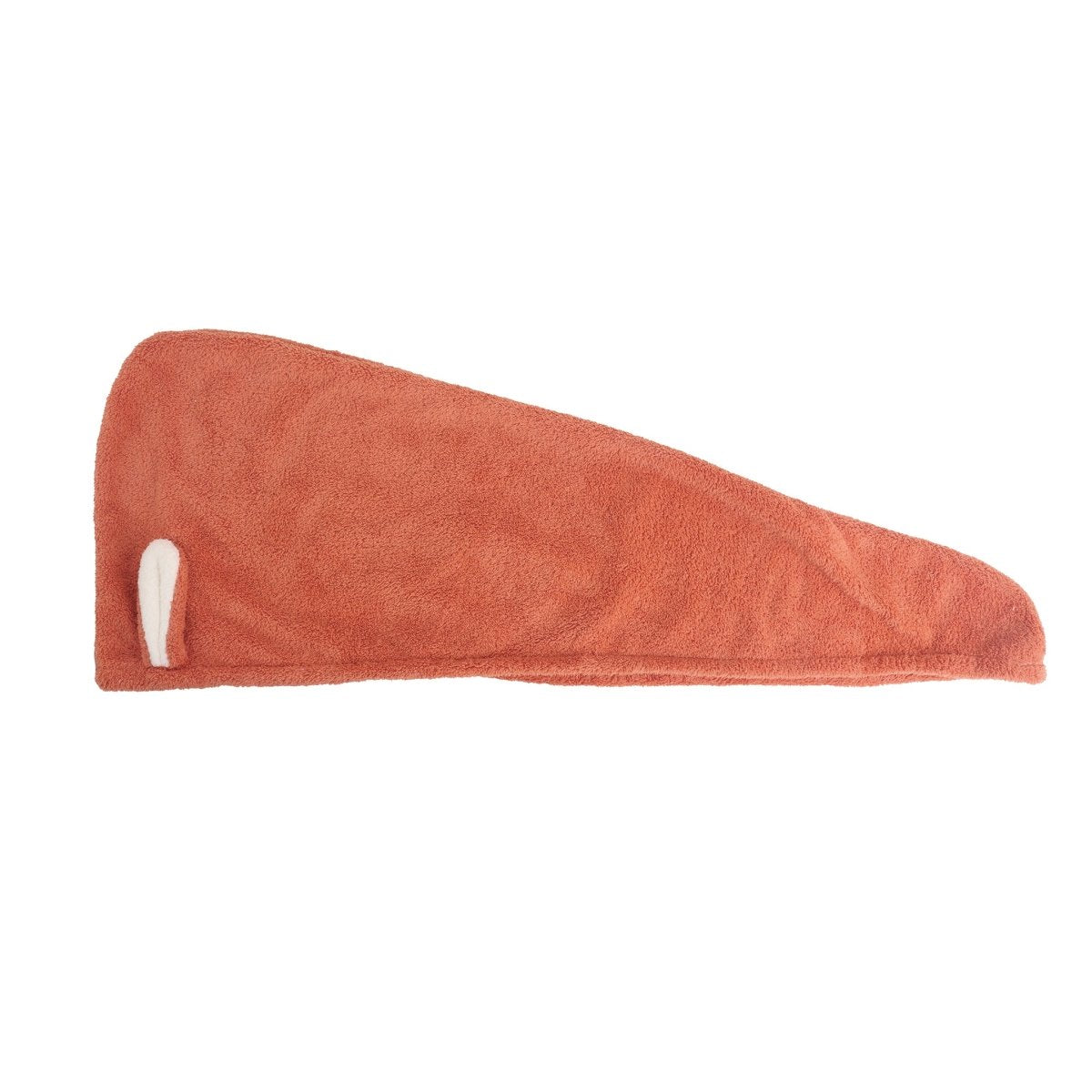 Hair-drying cap towel, orange long wrap with one loop opening