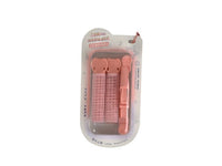 Hair rollers and clips set blister pack showing pink rollers and securing clips