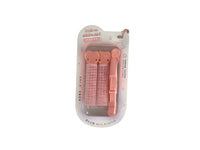 Hair rollers and clips set blister pack with two pink rollers and side clips