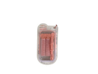 Hair rollers and clips set in clear plastic package with pink rollers and clips