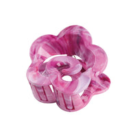 Marbled pink flower hair claw clip with swirl cutouts