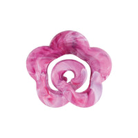 Marbled pink flower hair claw clip with circular center opening