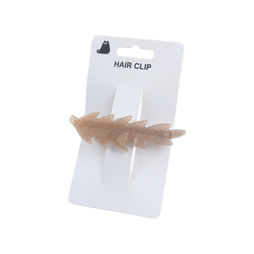 Glitter Leaf Hair Clip 1
