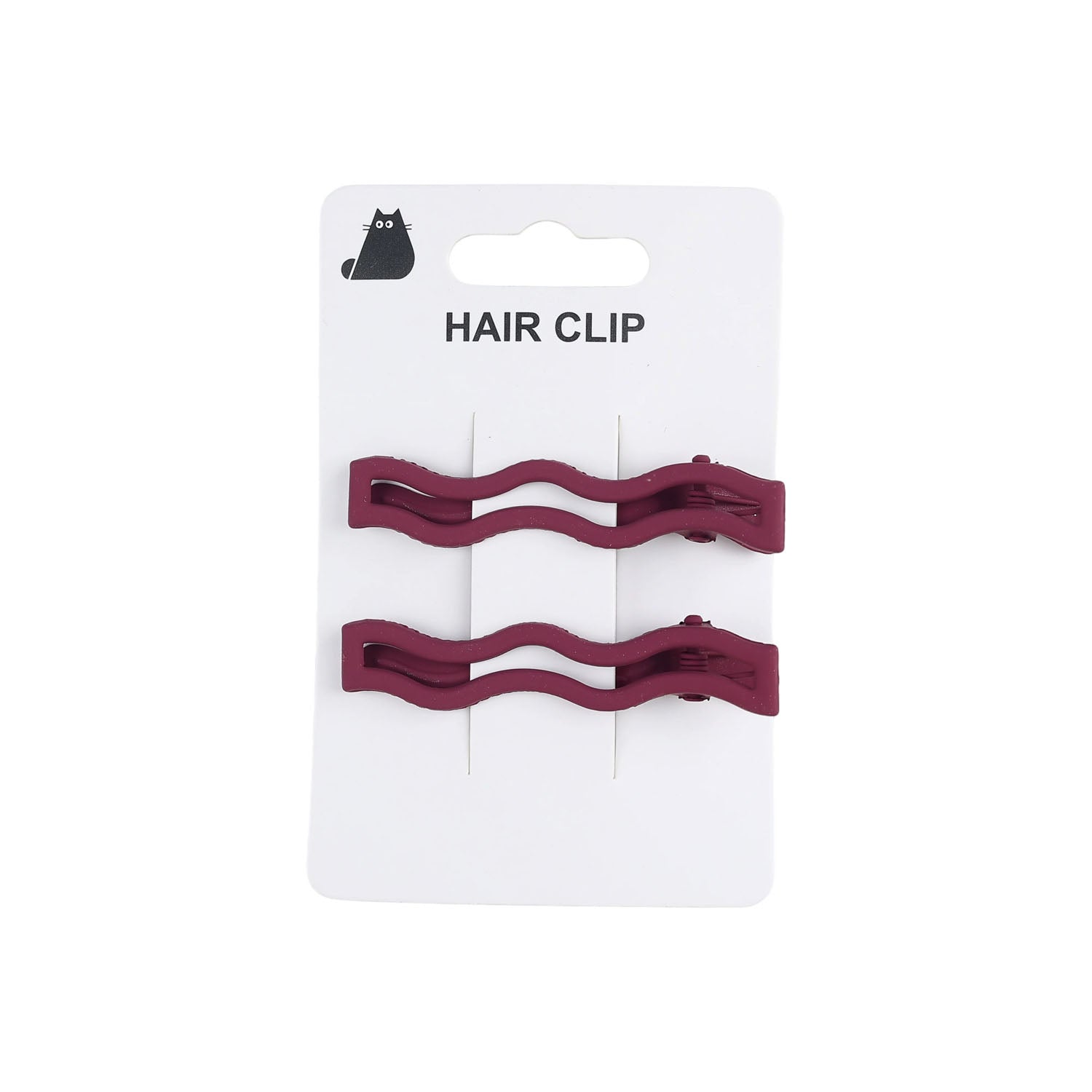 Wavy Edge Hair Clips - Burgundy Color 1