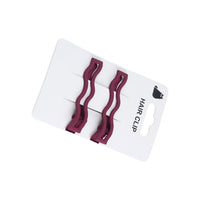 Wavy Edge Hair Clips - Burgundy Color 2