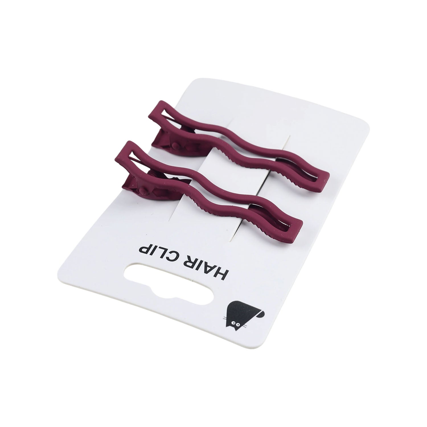 Wavy Edge Hair Clips - Burgundy Color 3