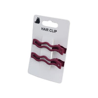 Wavy Edge Hair Clips - Burgundy Color 5