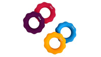 Hand gripper strengthener set of 4 rings: purple, red, blue, and orange-yellow