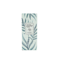 Women’s perfume box with green leaf pattern and centered label, 25 ml