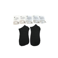 Disposable ankle socks with two black pairs and multiple white packs