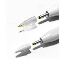White stylus pencil tips shown with metal connector end