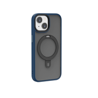 Phone case with ring holder, dark gray back with circular grip centered.