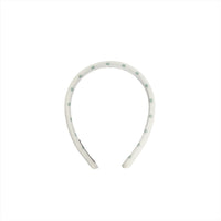 White Headband with Green Polka Dots 2
