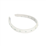 White Headband with Green Polka Dots 1