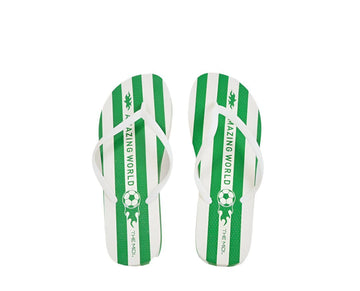 Kids' Amazing World Green Striped Flip - Flops - MIDI