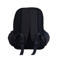 Kids backpack back panel, black with padded shoulder straps and grab handle