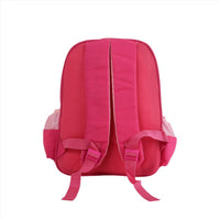 Kids backpack back panel, pink with mesh sides and padded shoulder straps