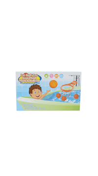 Kids bath basketball hoop set box with orange hoop and floating basketballs