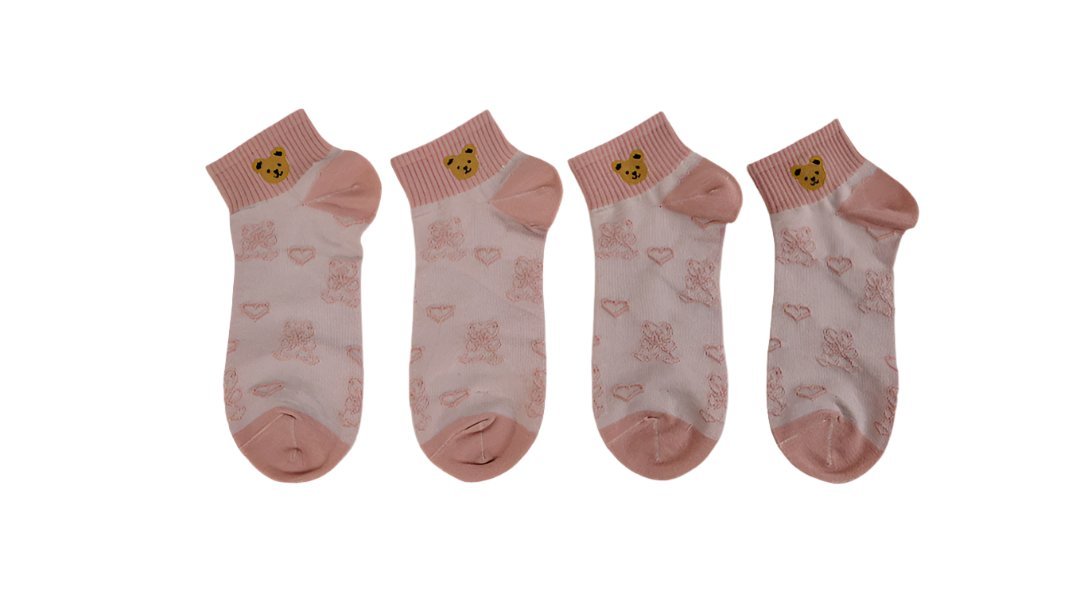 Kids' Bear Socks - 4 Pairs Pack - MIDI