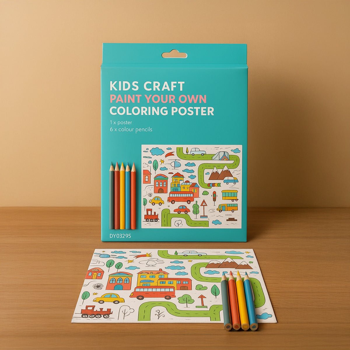 Kids Coloring Poster - City Fun - MIDI