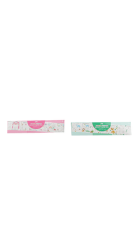 Magic Friends activity paper roll set, two rolled strips in pink and green