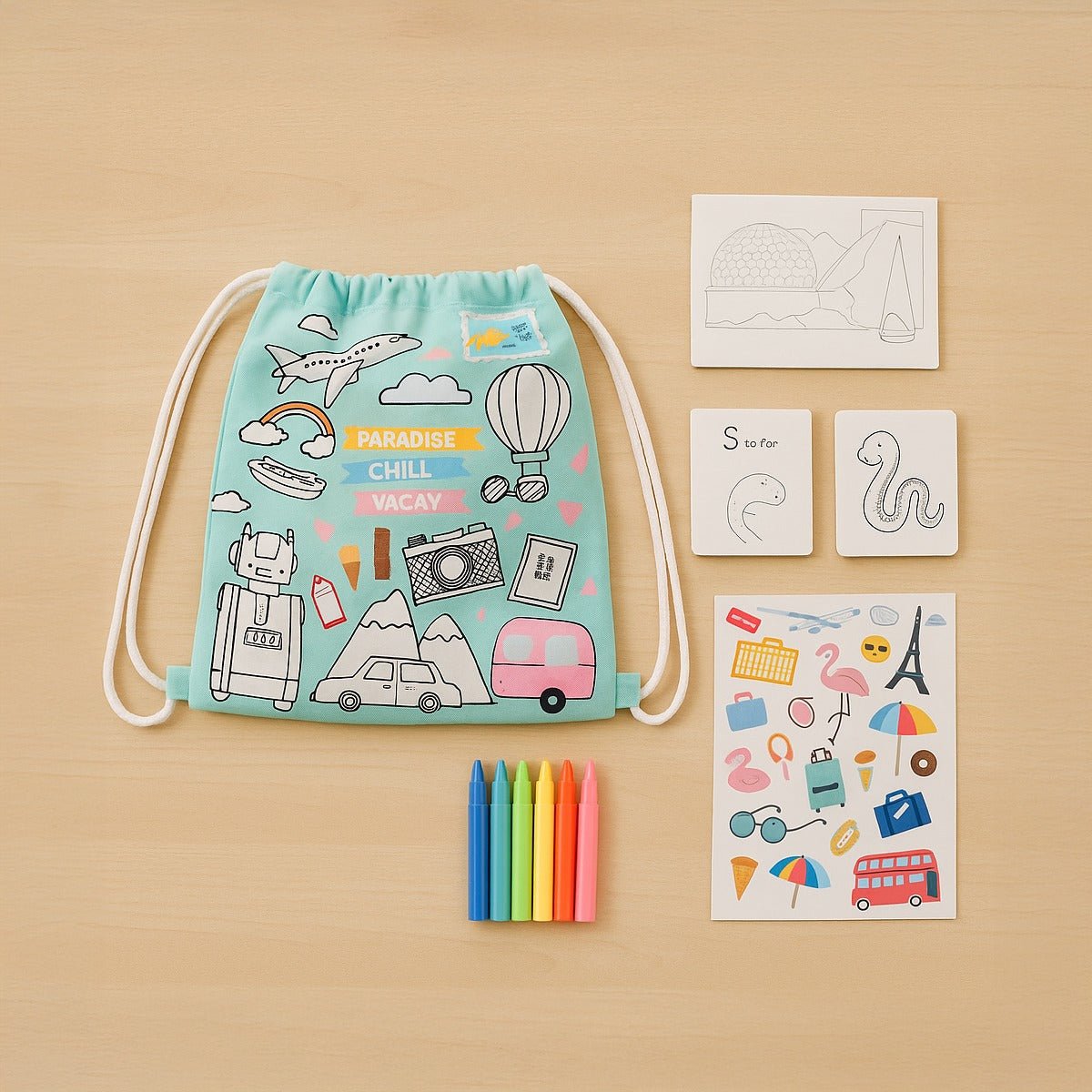 Kids Travel Bag with Coloring Set - MIDI