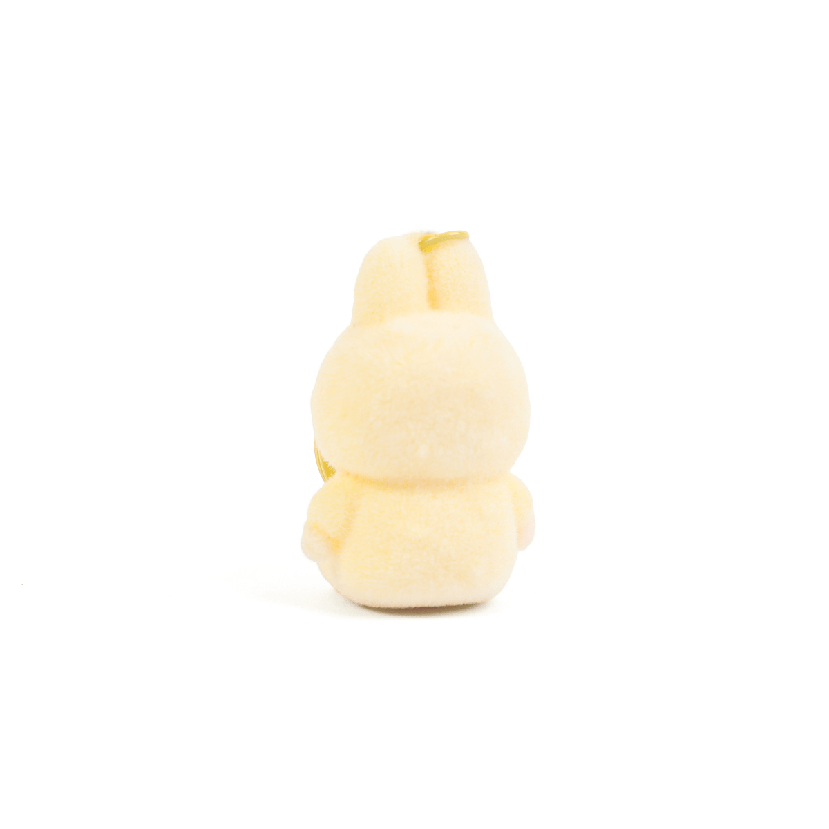 Labubu keychain plush in yellow, back view
