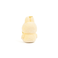 Labubu keychain plush in yellow, back view