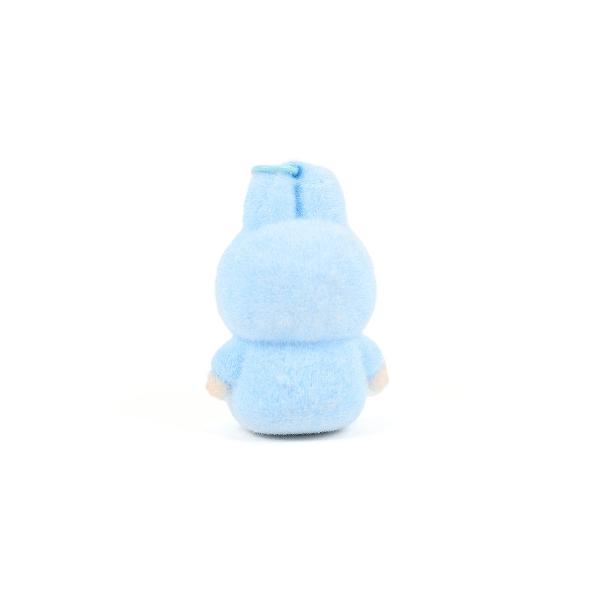 Labubu keychain plush in blue, back view