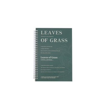 A5 poetry notebook with spiral coil, dark green cover