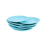 Light Blue Polka Dot Paper Plates - MIDI