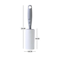 Lint roller dimensions: 23cm height, 10cm roller height, 4.6cm diameter