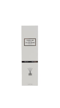 Reed diffuser box with branding and reed icon, slim rectangular package