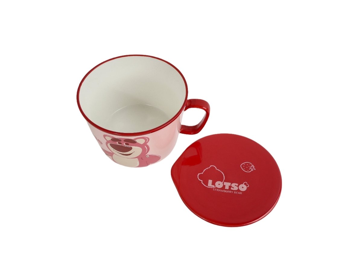 Ceramic cup with lid Lotso design 3