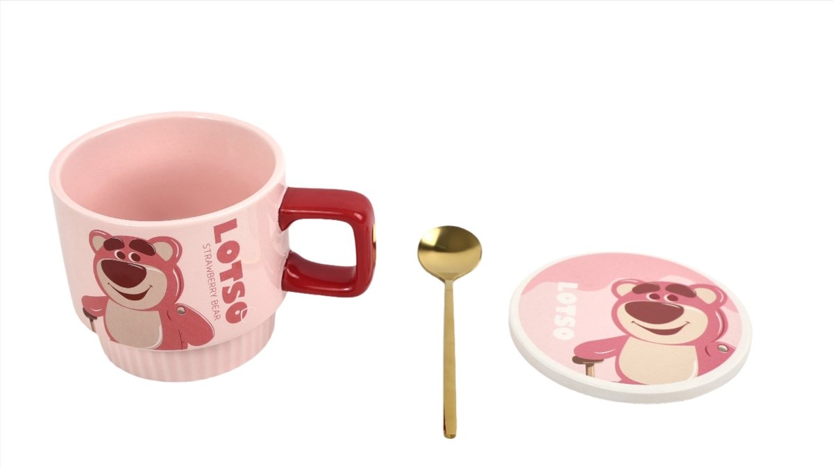 Lotso Ceramic Cup with Lid and Spoon 4