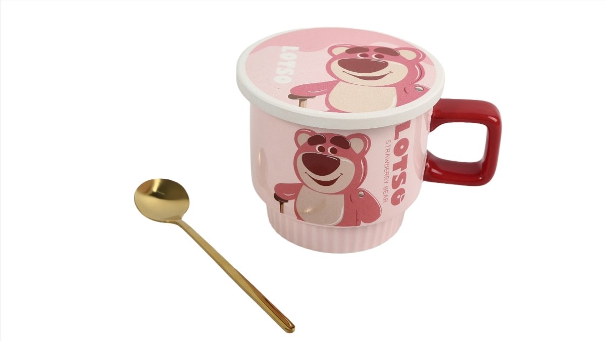 Lotso Ceramic Cup with Lid and Spoon 2