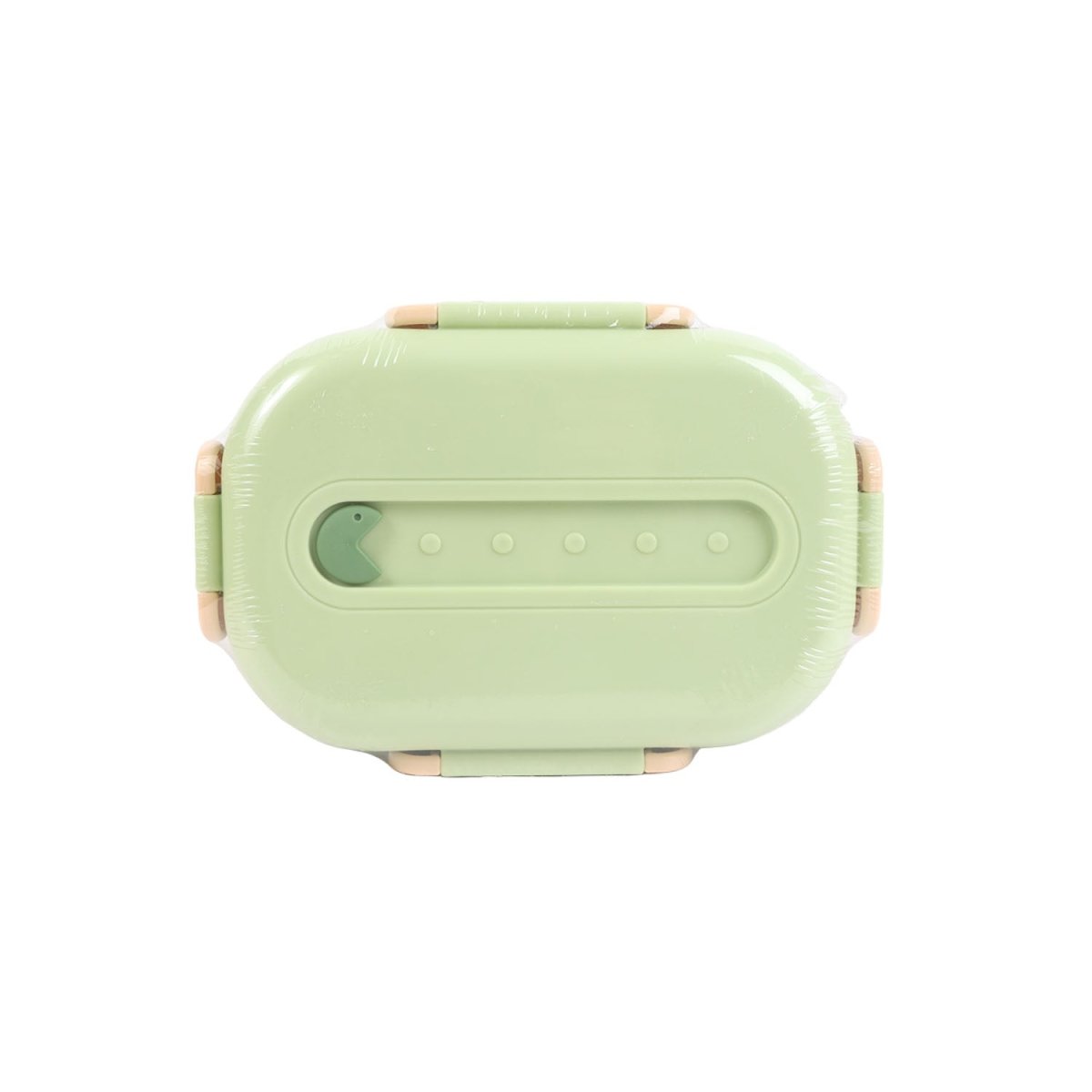 Green 1000ml bento lunch box with two compartments and latch