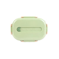 Green 1000ml bento lunch box with two compartments and latch