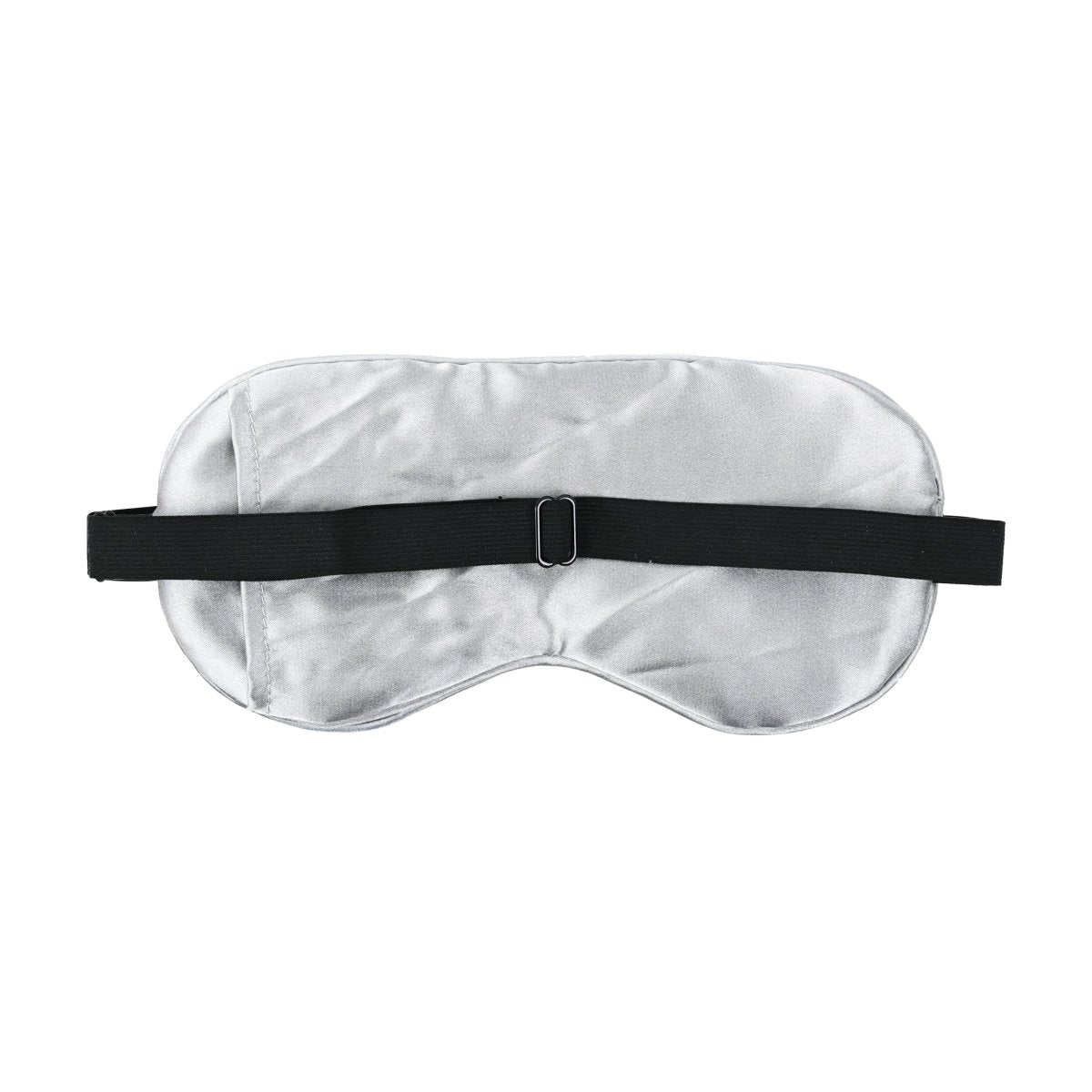 Silk eye cooling sleep mask with black elastic strap, light gray