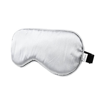 Silk eye cooling sleep mask, light gray with black side label