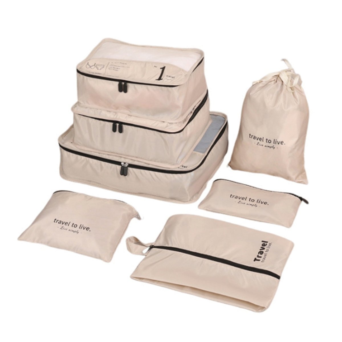 Luxury Travel Packing Cubes - 7pcs Set - MIDI