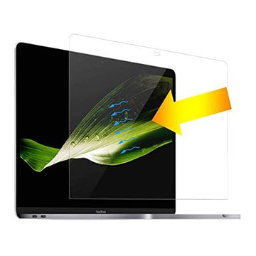 MacBook screen protector (crystal clear) fitted over laptop display