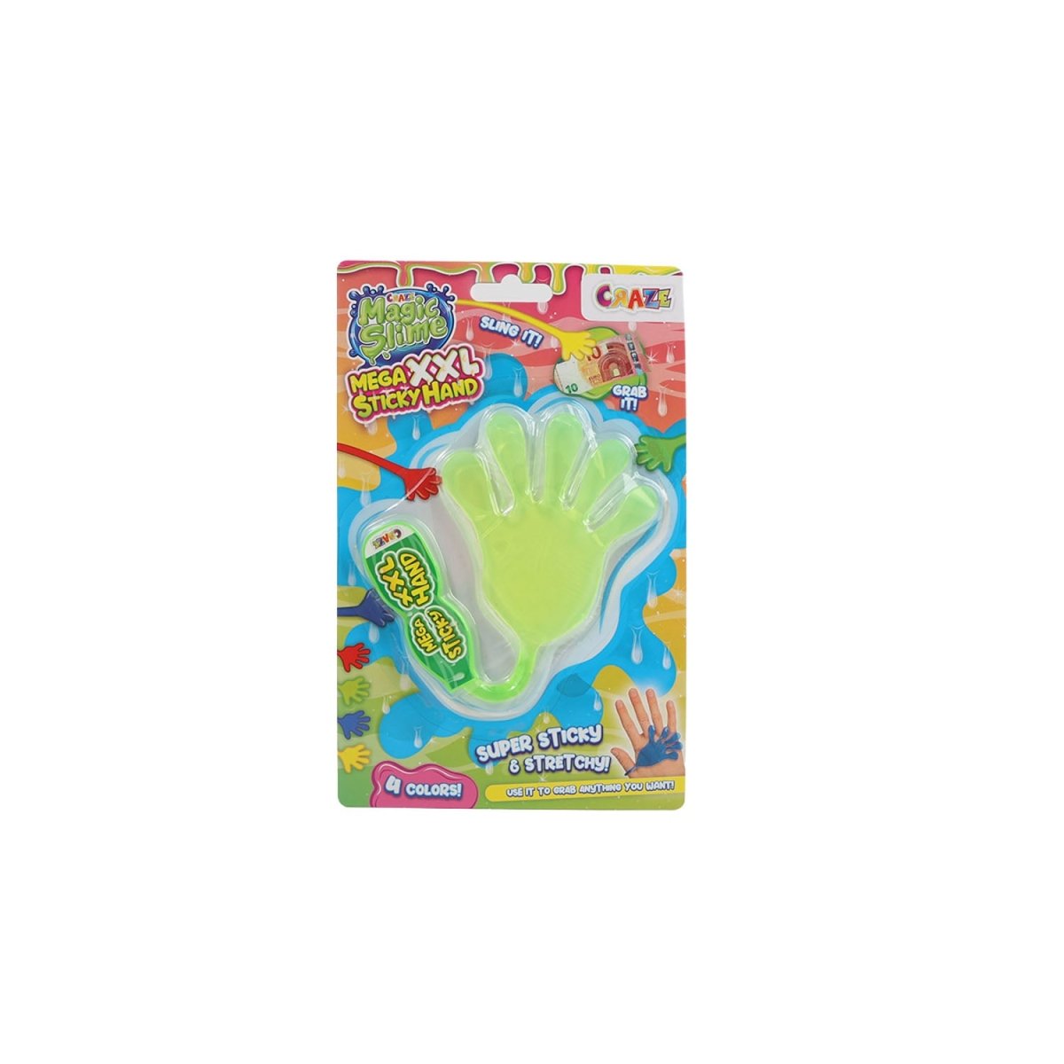 Magic Slime Mega XXL Sticky Hand – Super Stretchy & Sticky Toy (Multi Colors) - MIDI