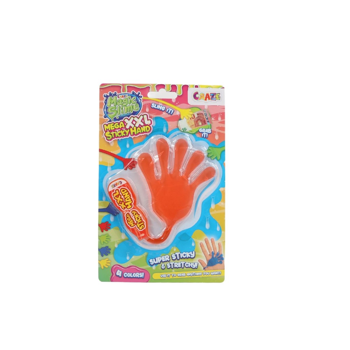 Magic Slime Mega XXL Sticky Hand – Super Stretchy & Sticky Toy (Multi Colors) - MIDI