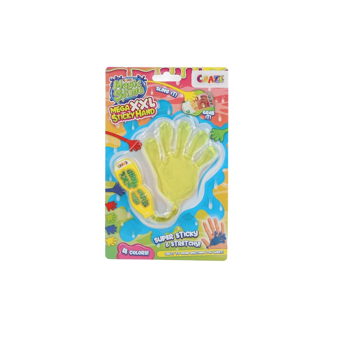Magic Slime Mega XXL Sticky Hand – Super Stretchy & Sticky Toy (Multi Colors) - MIDI