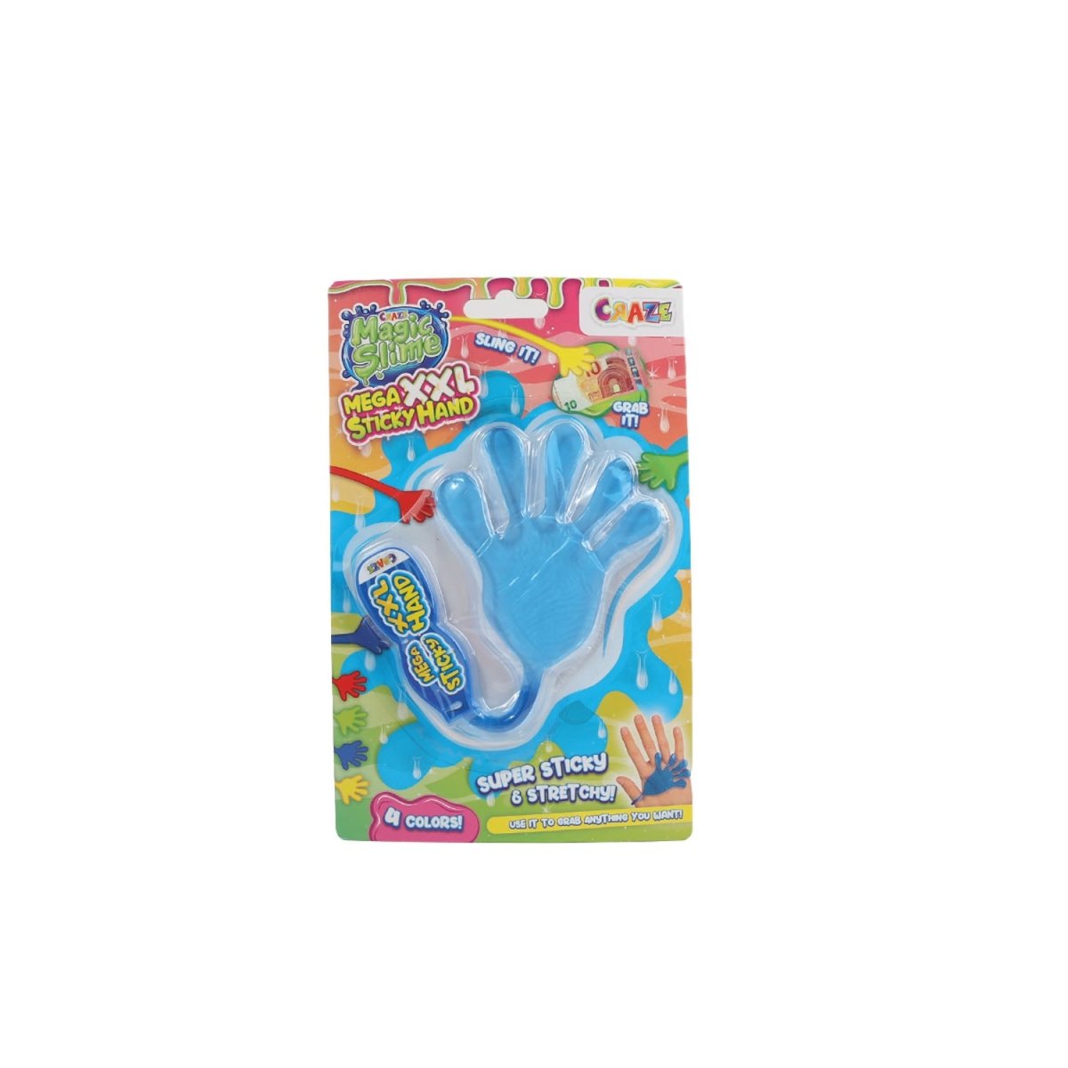 Magic Slime Mega XXL Sticky Hand – Super Stretchy & Sticky Toy (Multi Colors) - MIDI
