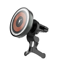 Magnetic wireless charger with circular charging coil pad and phone holder