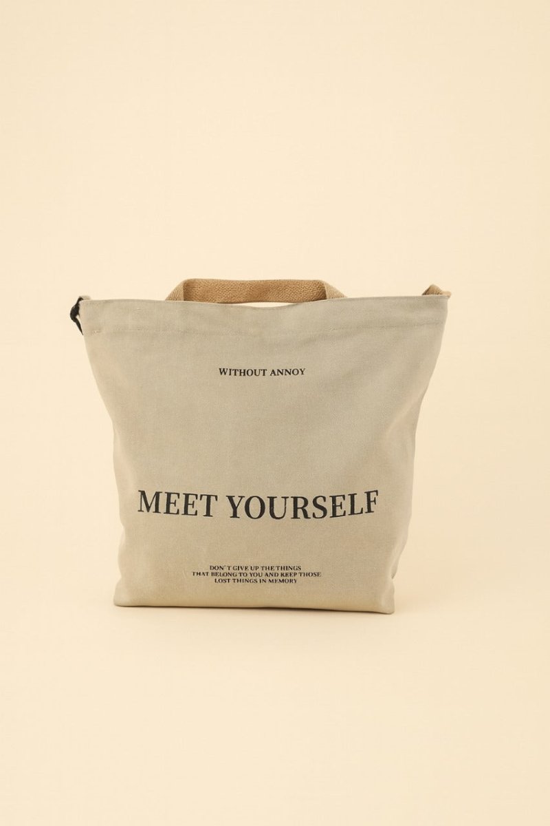 "Meet Yourself" Canvas Tote Bag - MIDI