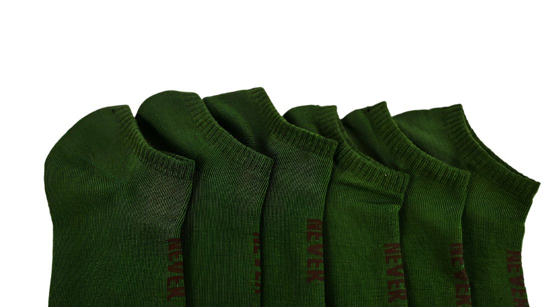Men's Green Athletic Socks - 6 Pack - MIDI